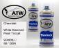 Preview: Chevrolet, White Diamond Pearl Tricoat, WA800J / 98 / GBN: 400ml Sprühdose + 400ml Klarlack - Set, von ATW Autoteile West.